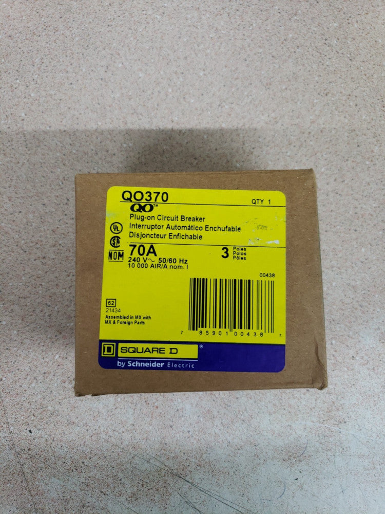 NEW  SQUARE D QO370 - Square D 70 Amp 3 Pole Circuit Breaker