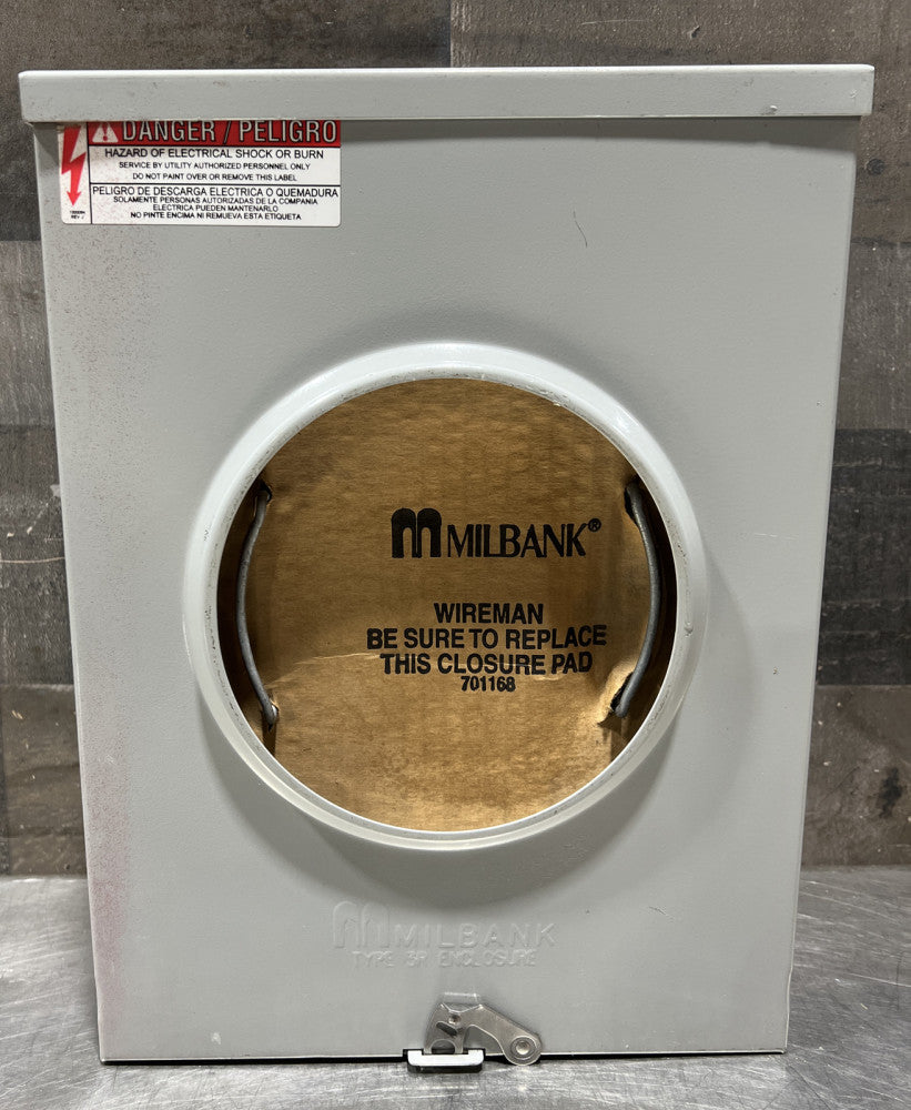Milbank Meter Base Series U-200 Type 3R Enclosure. Nos Surplus