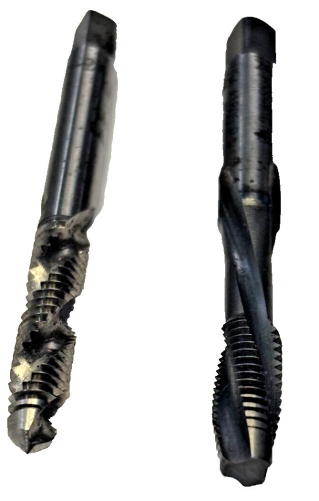 LOT OF 2 SPIRAL FLUTE TAPS 12-24 UNC 3 FLUTE 2-1/2IN OAL 1/4IN-28NF 2-1/2IN OAL