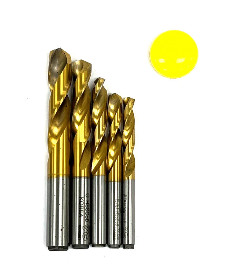 ASSORTMENT OF YG-1 DRILL BITS CUT DIA 3/8" O F #5 & 15/64" LOT OF 5
