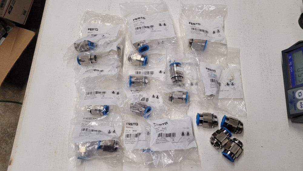Lot of 20 Festo QS-G1/2-16 Push In Pneumatic Fittings G1/2 x 16mm Tubing
