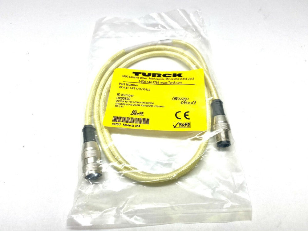 Turck RK 4.4T-1-RS 4.4T/S3415 Eurofast Cordset UX00820