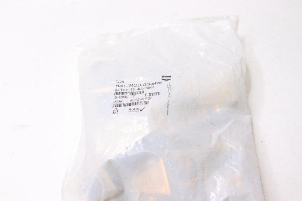 (10-Pk) Harting Han Sleeve Housing Polyamide IP65 1MOD-GS-M25 M4 19140010507