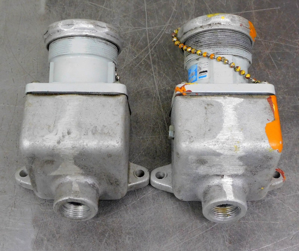 Lot of Two (2) Crouse-Hinds AR337 Arktite Receptacle Plug 30A 3W 3P 600V