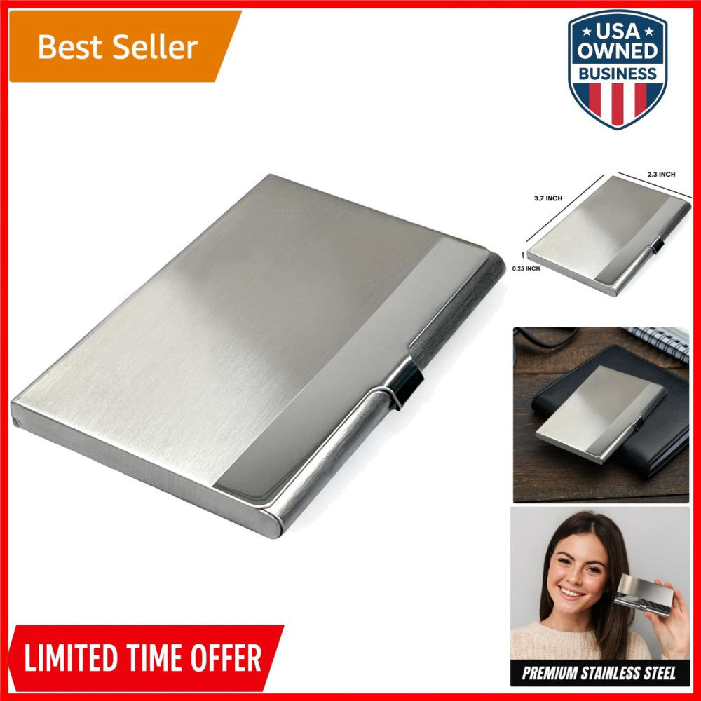 Business Card Holder Stainless Steel Slim Minimalist Wallet for Men Women