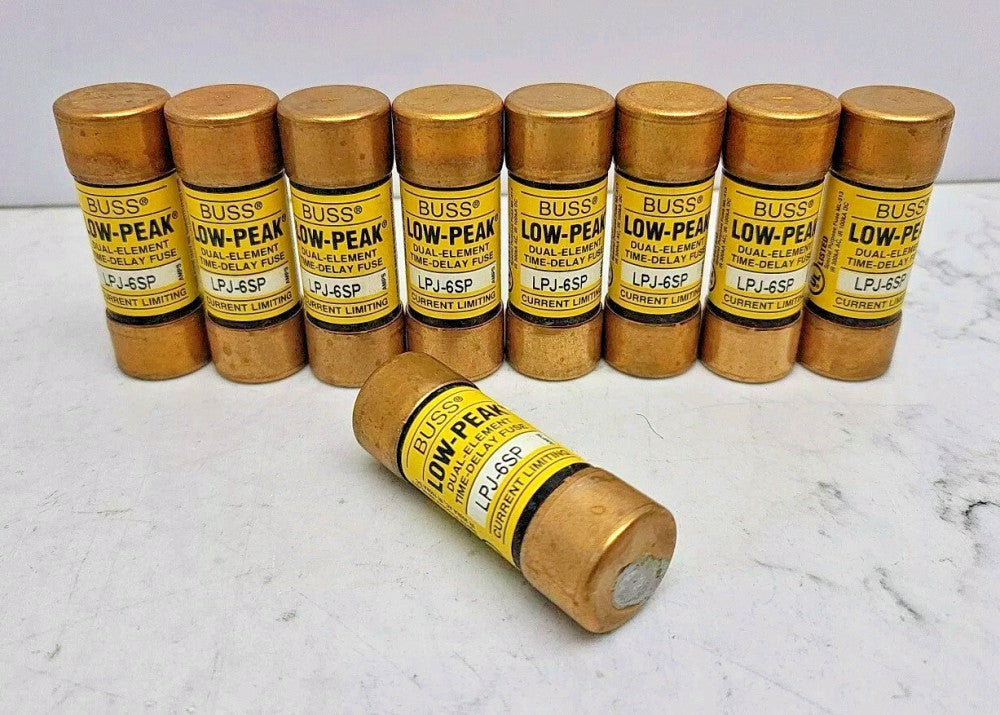 9 Pack Bussmann LPJ-6SP Time Delay Fuse 6A Amp Dual Element LPJ6SP