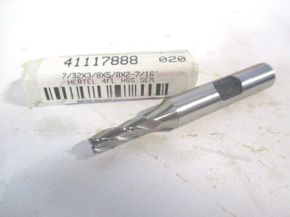 (E103101401) 7/32" x 5/8" x 3/8" x 2-7/16" OAL 4 Flute HSS Square End Mill 