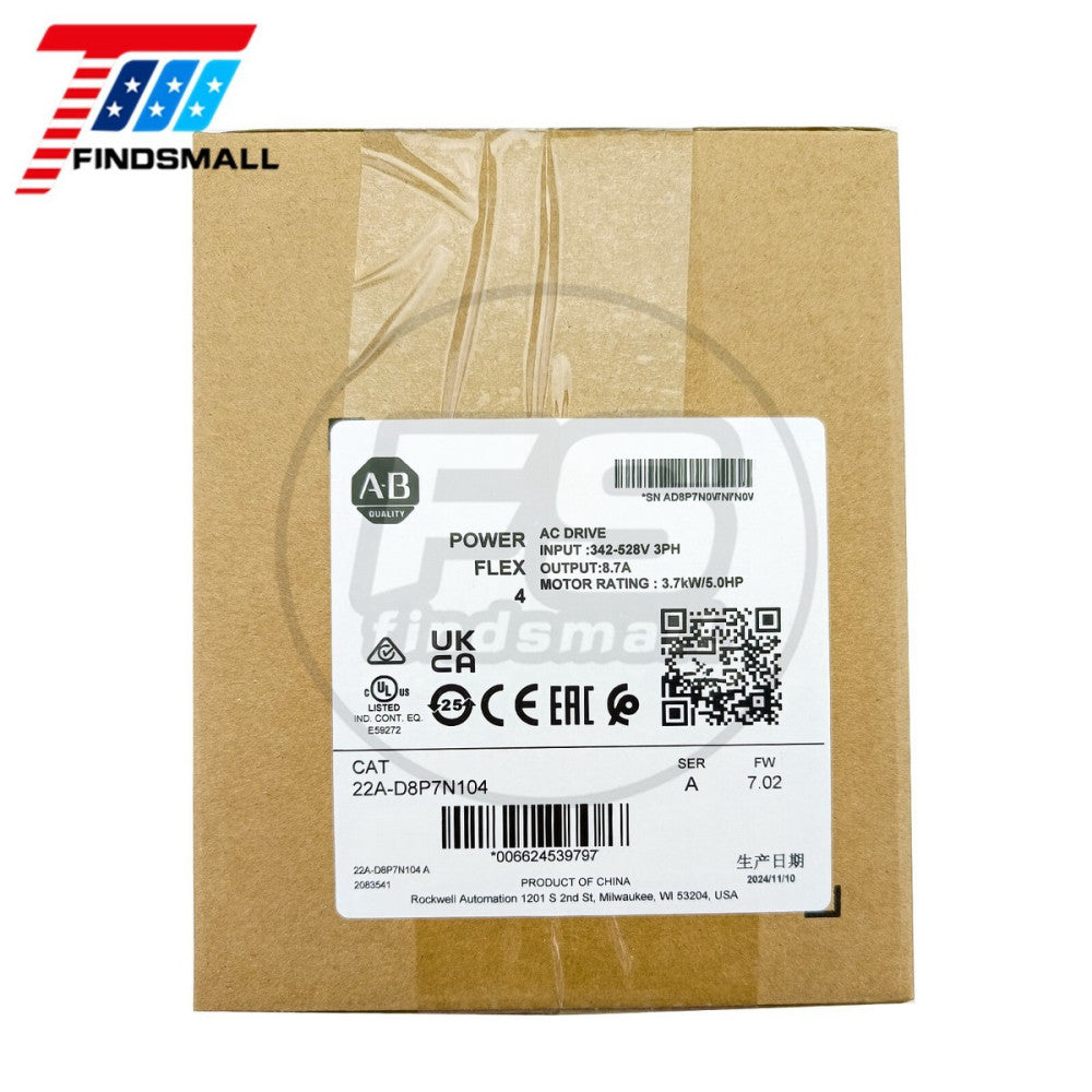 2024 US Seller Factory Sealed Allen Bradley 22A-D8P7N104 3.7 kW 5 Hp AC Drive