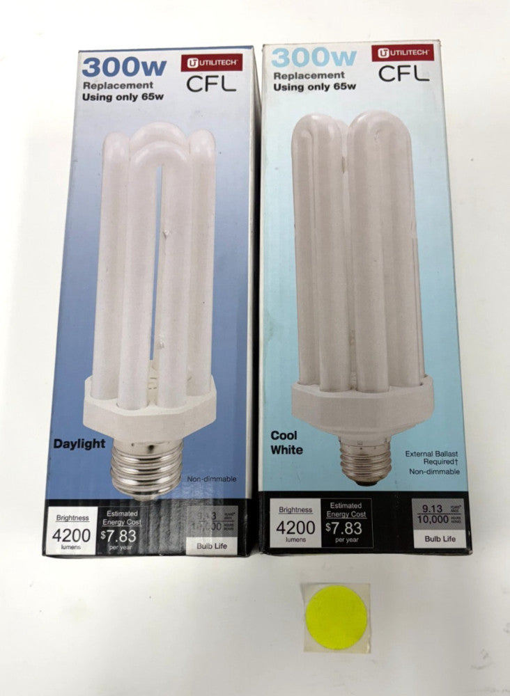 ULITECH COOL WHITE/DAYLIGHT LIGHTBULBS 4200 LUMENS LOT OF 2