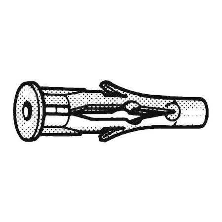 Zoro Select U63270.000.0025 Screw Anchor, 1" L, Nylon, 100 Pk