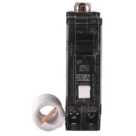 Ge Thqb1120af2 Miniature Circuit Breaker, Thqb Series, 20A, 1 Pole, 120/240V