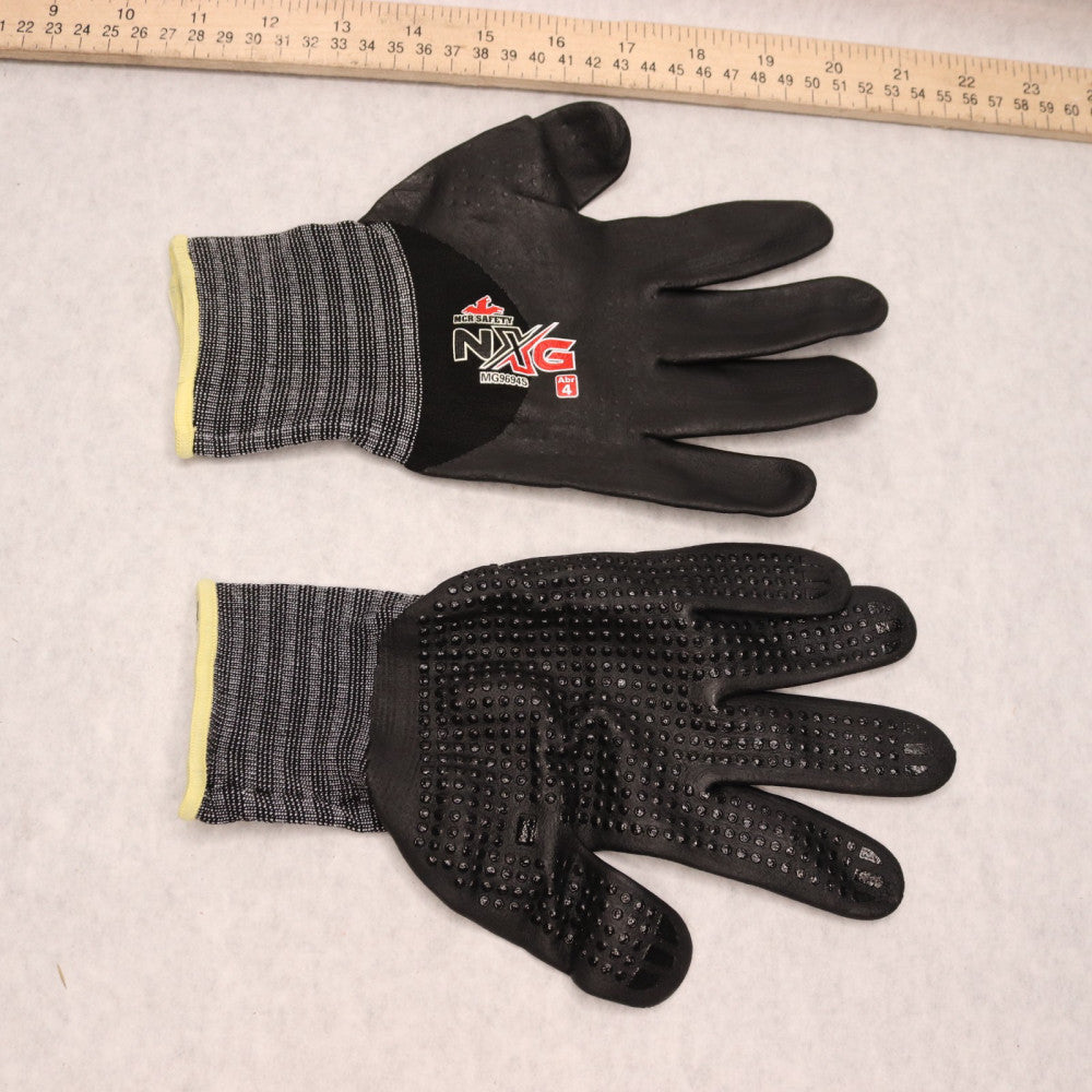 (6-Pairs) MCR Safety Gloves Seamless Nylon/Spandex Plaited Shell Memphis Black 