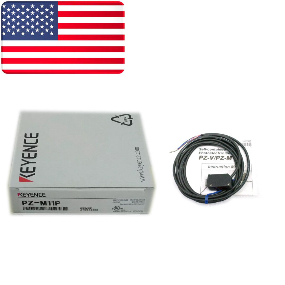 KEYENCE PZ-M11P PLC Square Reflective Cable Type Photoelectric Sensor -US Stock