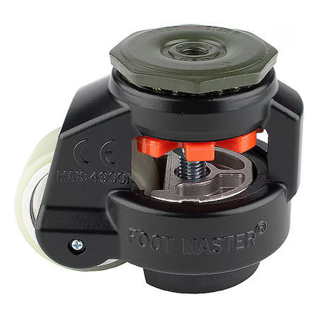 Foot Master Gd-80S-Blk1/2Uw Leveling Caster,Alum,Swivel,M12