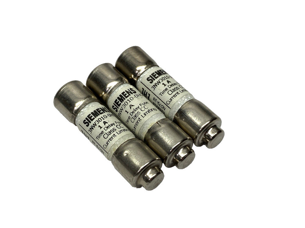 Siemens 3NW3010-0HG SENTRON Time Delay Fuse Class CC 600V 1A LOT OF 3
