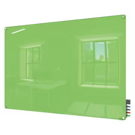 Ghent Hmyrn23gn Dry Erase Board, Glass, 24 In, 36 In, No Frame Frame, Green,