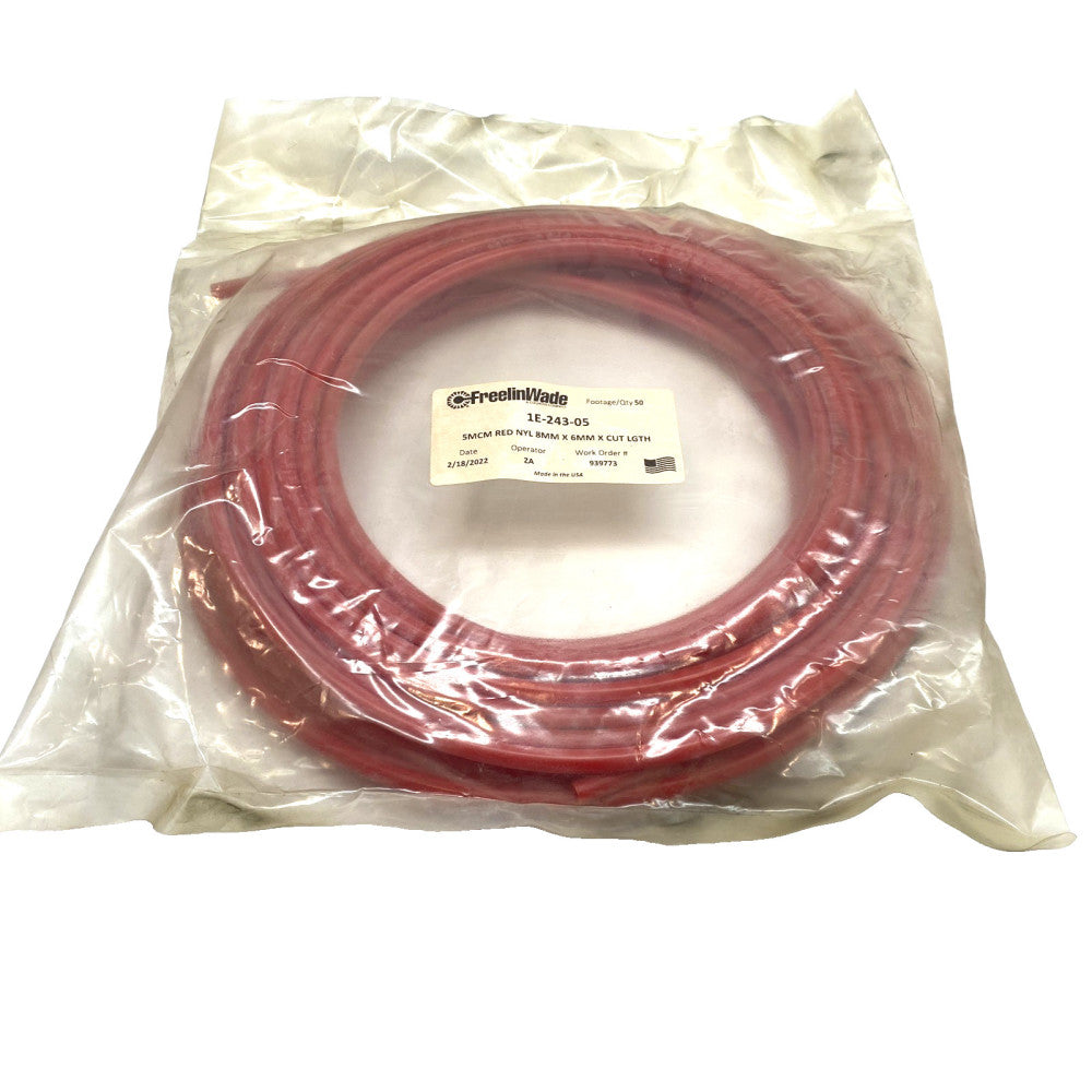 FreelinWade 1E-243-05 Nylon Tubing Red 8mmX6mm