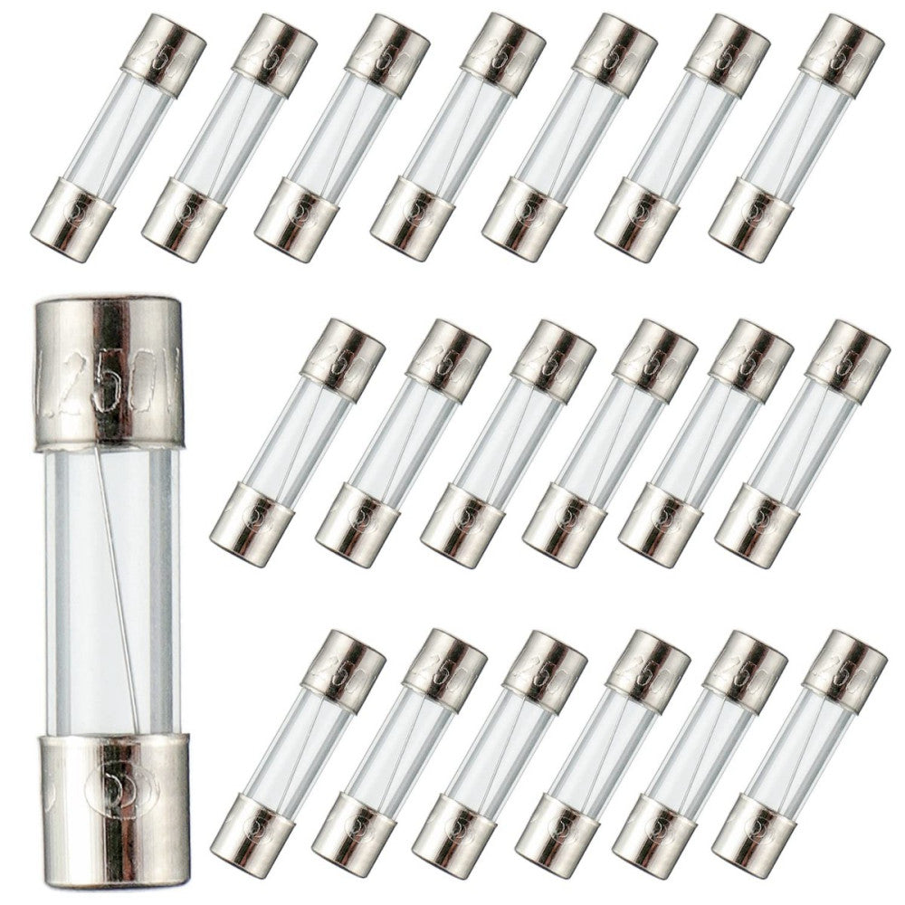 BOJACK 5x20mm 5A 5amp 250V 0.2x0.78 Inch F5AL250V Fast-Blow Glass Fuses... 