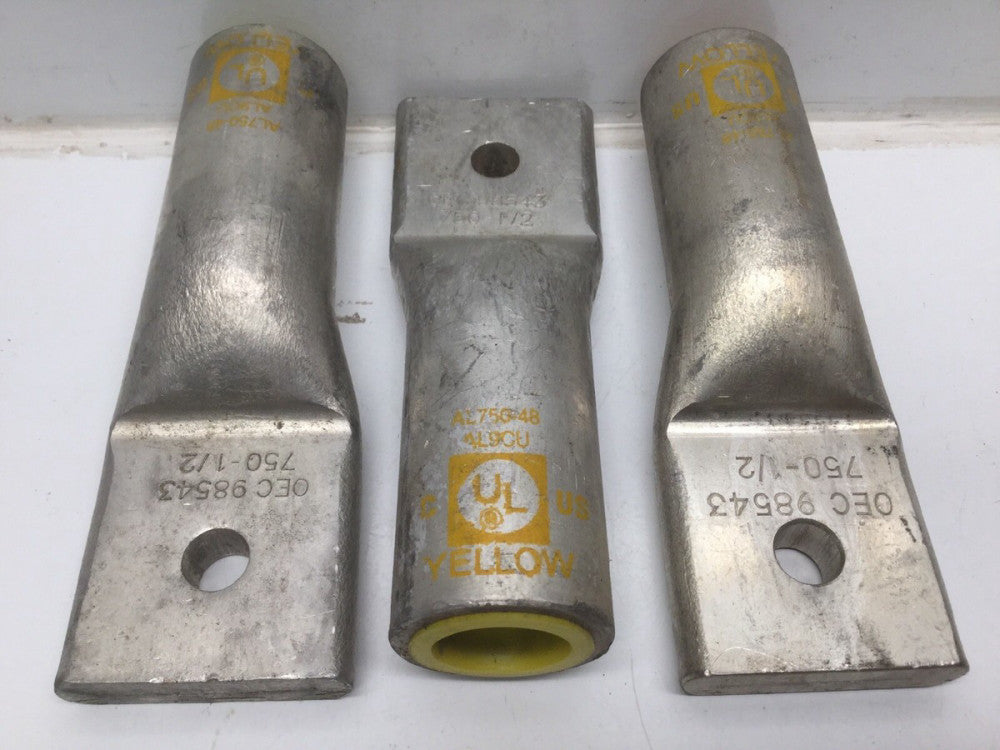 NSi AL750-48 Wire Connectors / Aluminum Compression Lugs Single Hole (Lot of 3)