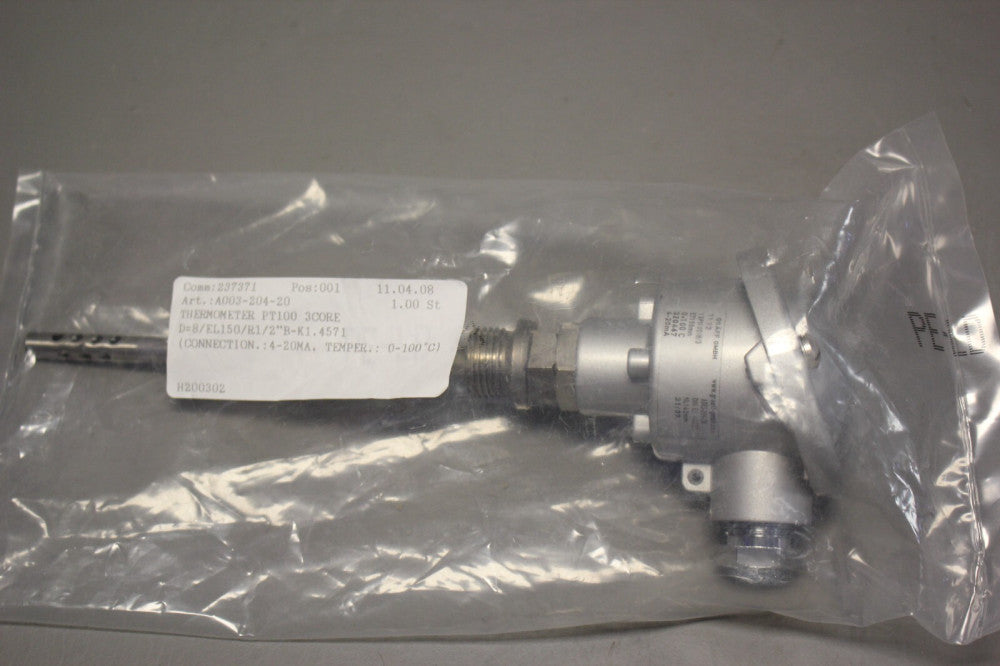 NEW GRAFF THERMOMETER TEMPERATURE SENSOR A003-204-20 IN ENCLOSURE