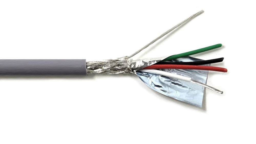 4C 18AWG AMESB Shielded Cable Wire (UL2464) - Flexible Str TC, PVC Ins, OS+Dr...