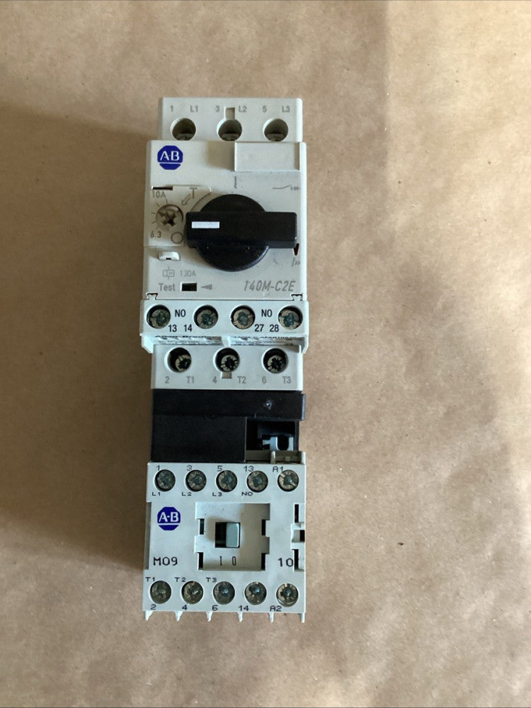 ALLEN-BRADLEY 140M-C2E-C10 SERIES B CIRCUIT BREAKER W/Allen Bradley 100-M09N*3