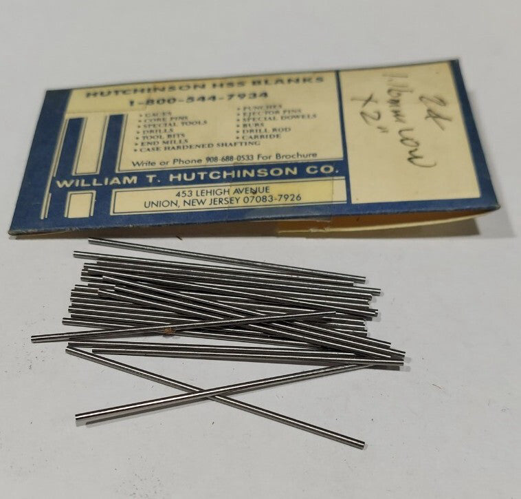 Lot Of 24 - USA Hutchinson 1.16mm x 2" Low Drill Blank Reamer Pin Gage