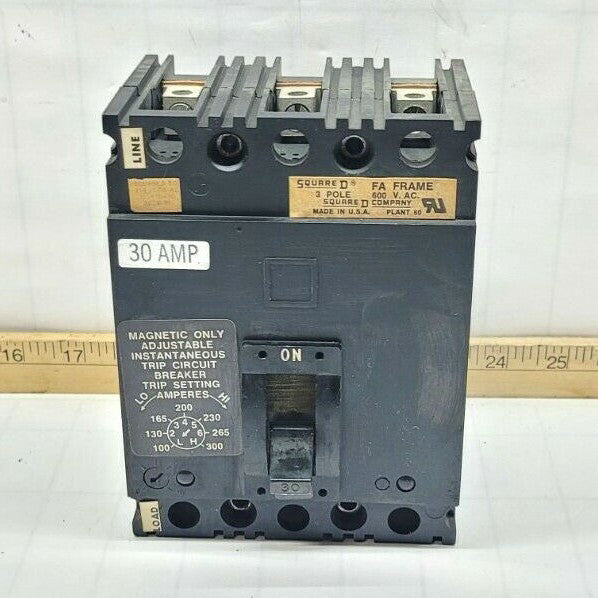 Square D 30 Amp Circuit Breaker 600 VAC 3 Pole  FAL3603015M