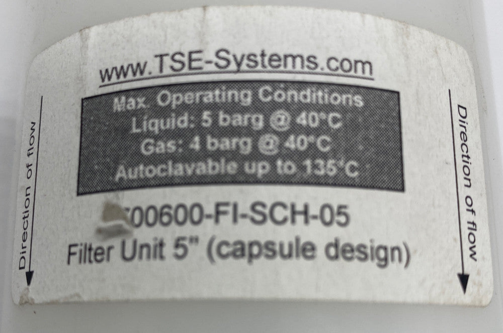 NEW TSE-Systems 700600-FI-SCH-05 Filter Unit 5", Capsule, 10 Micron 