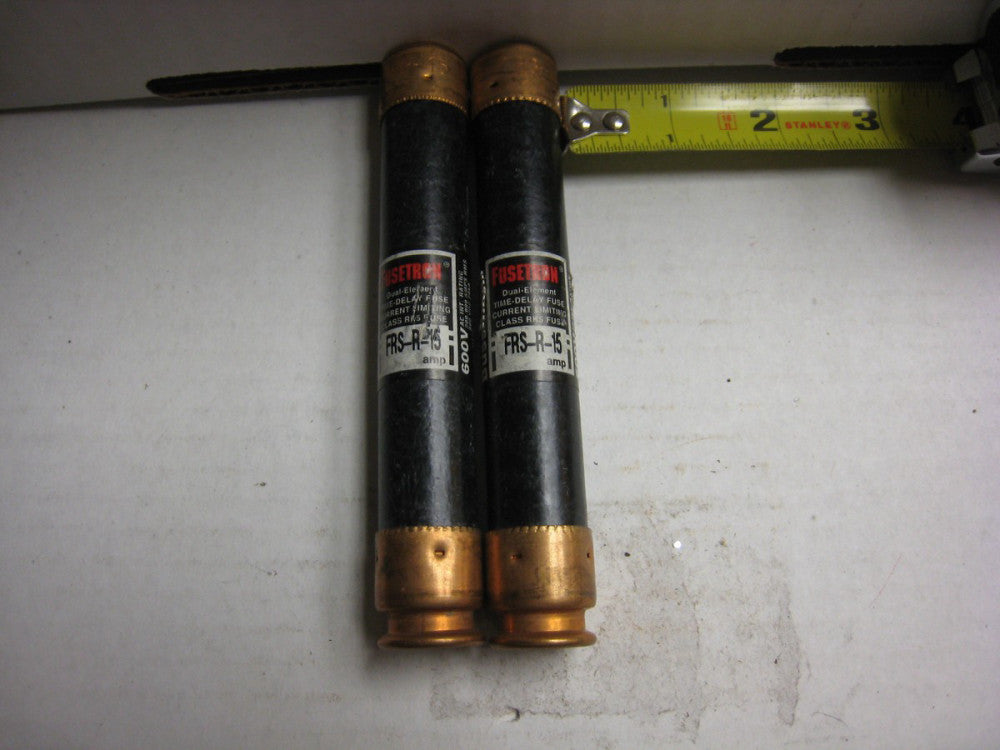 Bussman Fusetron FRS-R-15 Lot of 2  NEW old shelf stock
