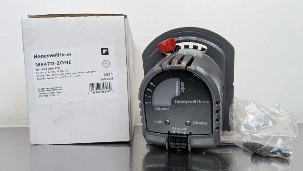 Honeywell M847D-ZONE Damper Operator Max 35 sec Close 10 sec Open 24VAC 7W