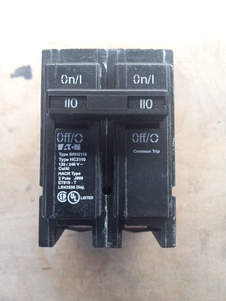 EATON CUTLER HAMMER BRH2110 2 Pole 110 AMP BRH2110 Type BR Circuit Breaker