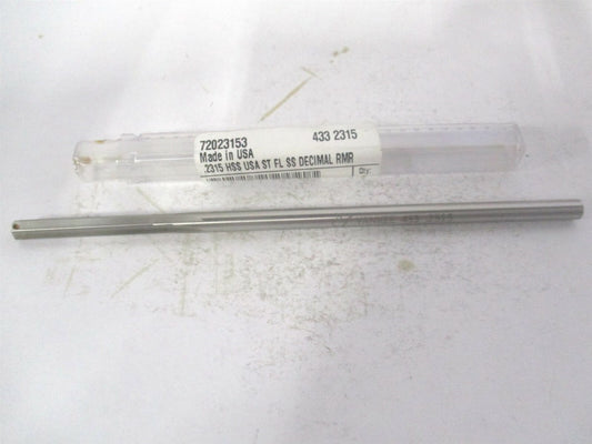 (433-0.2315) 0.2315 x 1-1/2" x 6" OAL 6-Flute Straight Shank HSS Chucking Reamer