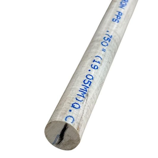 0.750 (3/4 inch) x 29 inches, PPS (Polyphenylene Sulfide) Round Rod