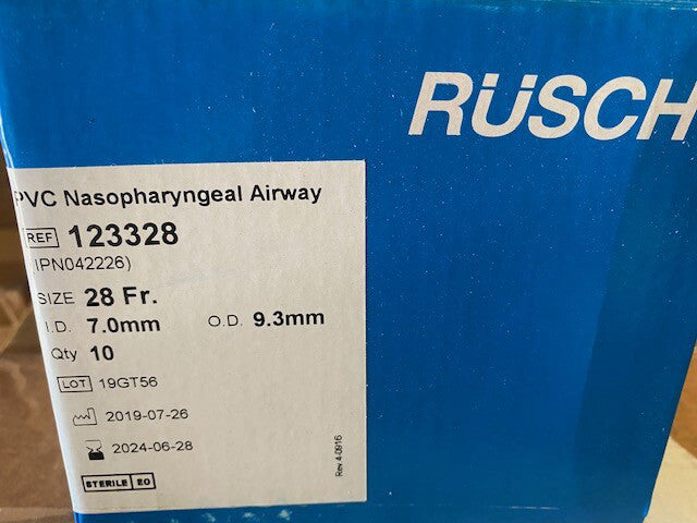 10 Pack - PVC Nasoparyngeal Airway Tube Size 28 Fr. Rüsch 123328
