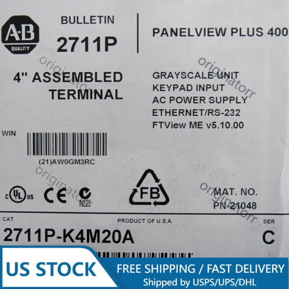 AB 2711P-K4M20A PANELVIEW PLUS 400 2711PK4M20A NEW US Free Tax
