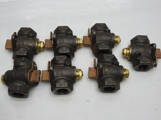 1" Mueller H-11175, FIP Gas Meter Valve (LOT OF 7) - NOB NEW!