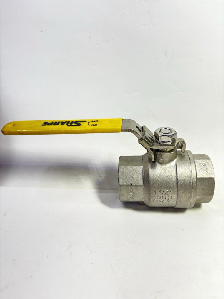 Sharpe 1-1/2" Female NPT Threaded 316 Stainless Steel Ball Valve 1000 CWP