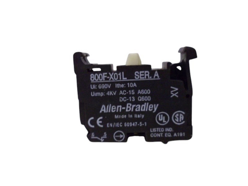ALLEN BRADLEY 800F-X01L SER. A CONTACT BLOCK UNMP