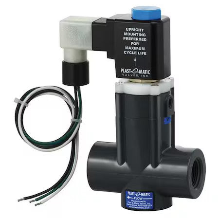 Plast-O-Matic Easymt4v12w24-120/60-Pv Solenoid Valve, 2-Way, 2-Position,
