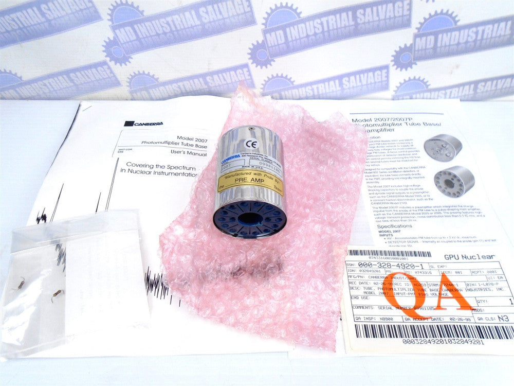 CANBERRA - # 2007 - PHOTOMULTIPLIER TUBE BASE - PRE-AMP - TUBE BASE (NEW NOS)