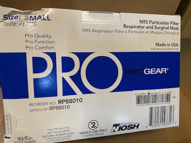 Box of 50 - ProGear N95 Medical Grade Mask / American Made RP88010 Small