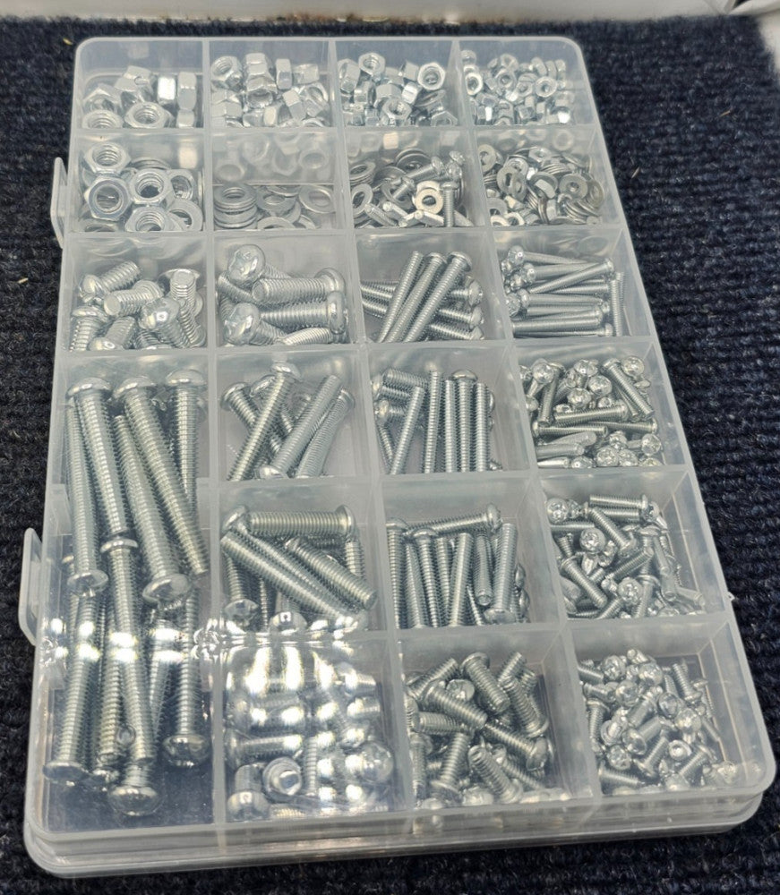 (1080 PIECES) Metric Machine Screws Bolts And Nuts Assortment M3/M4/M5/M6