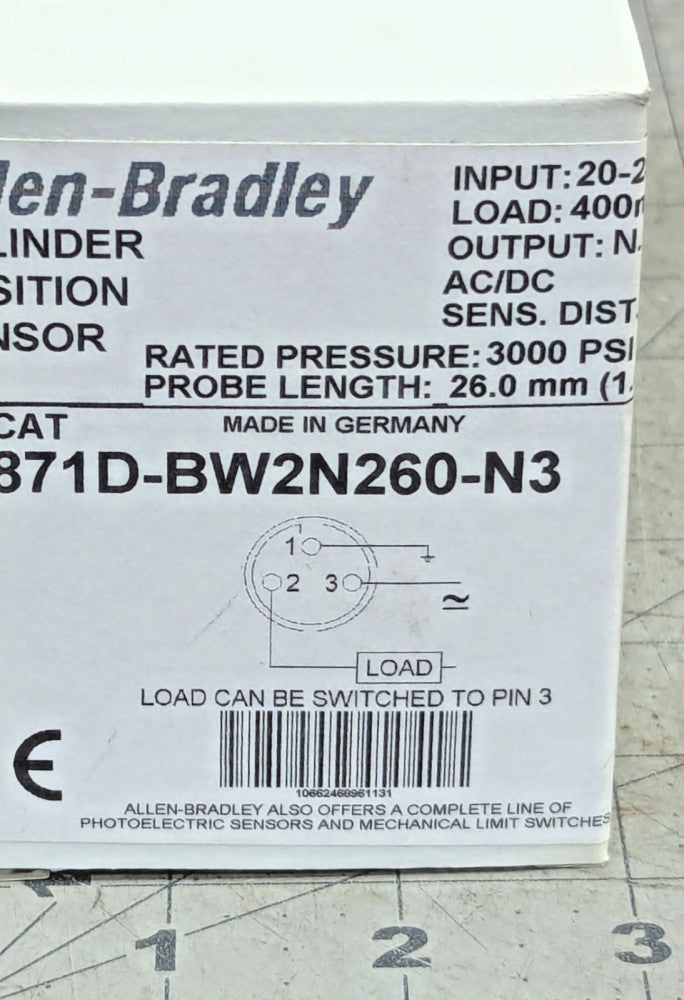 Allen Bradley 871D-BW2N260-N3 SER A Cylinder Position Inductive Sensor New [A3S2