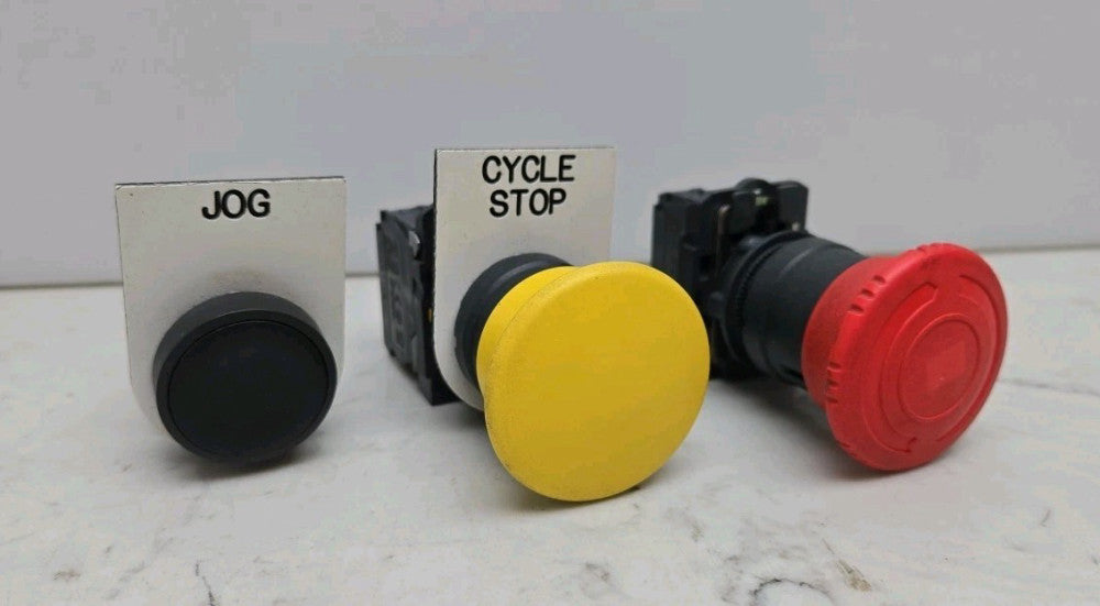 3 Pack Misc Lot Schneider Electric Push Button Switch Industrial Emergency Stop