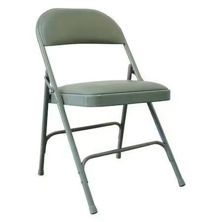 Zoro Select 2W158 Steel Chair With Vinyl Padded, Beige