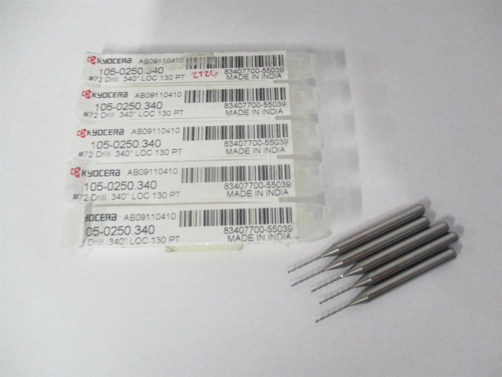 SGS (07299) #72 1/8" x 1-1/2" OAL 130° Spiral Circuit Board Drill Bit - Qty 5