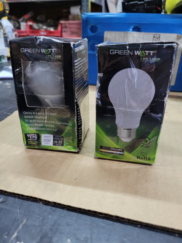 1-Green Watt LED Lamp Omni A-Lamp 11W Warm White NOS