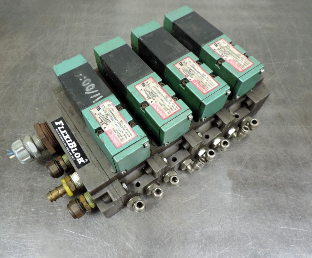 Numatics Solenoid Valve 24 vdc Flexiblok Four Bank Valve 1/2" npt Ports