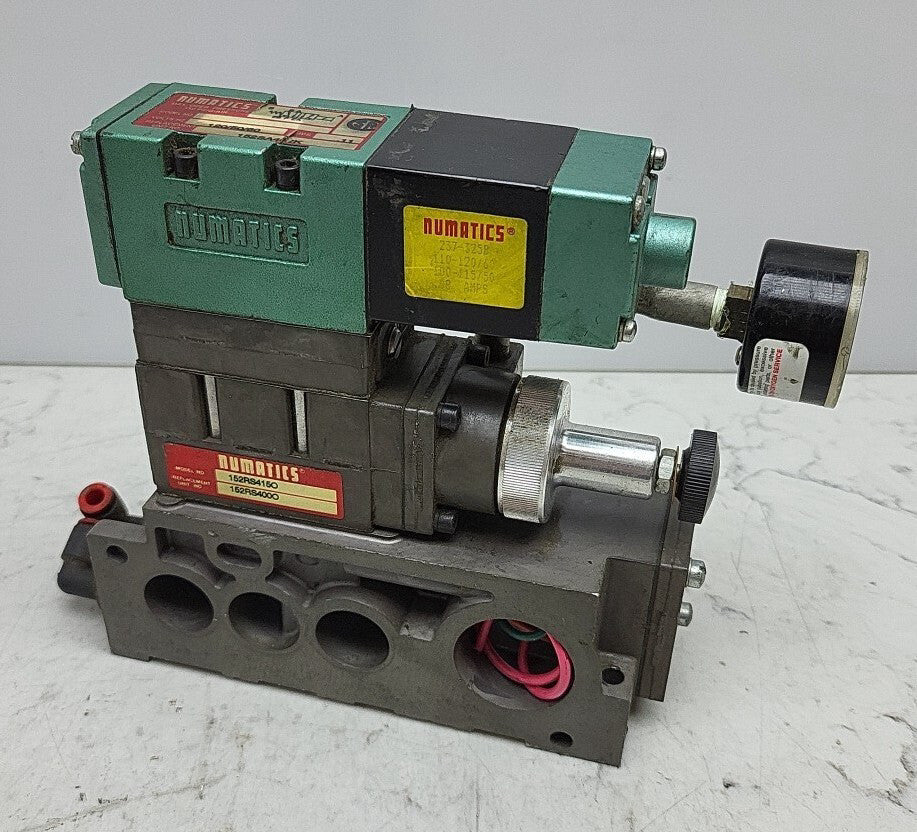 Numatics 152SA401K Solenoid Valve 150 Psi w/ 152RS415O Pressure Regulator